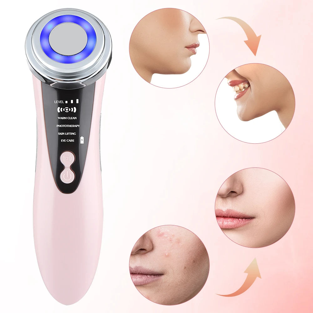 Masajeador Facial 5 en 1: EMS, Luz LED, Rejuvenecimiento, Lifting y Cuidado Completo de la Piel