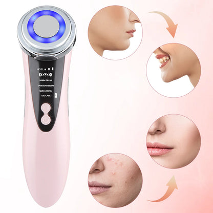 Masajeador Facial 5 en 1: EMS, Luz LED, Rejuvenecimiento, Lifting y Cuidado Completo de la Piel