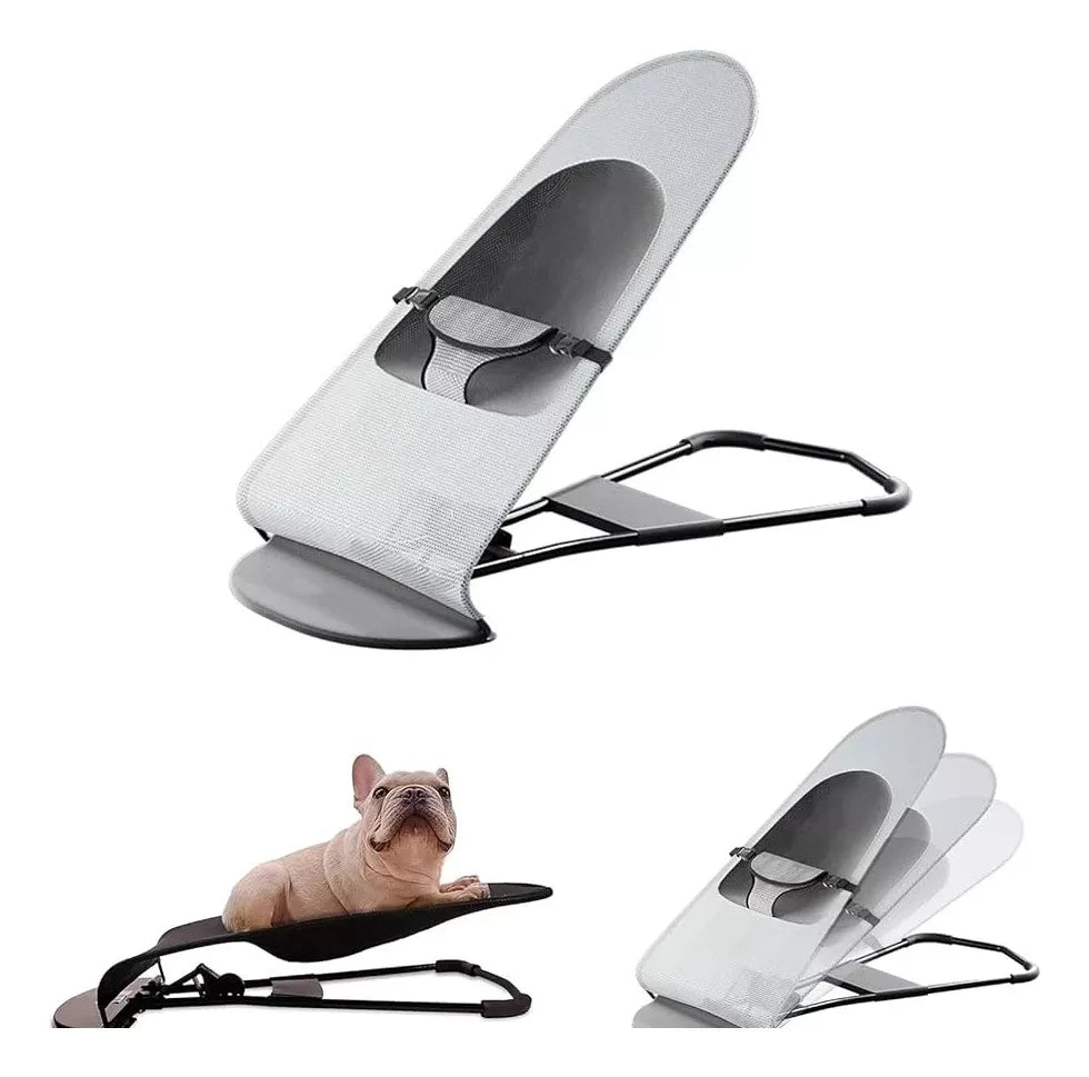 Silla Mecedora PetEase - Confort ajustable, plegable y transpirable para mascotas.
