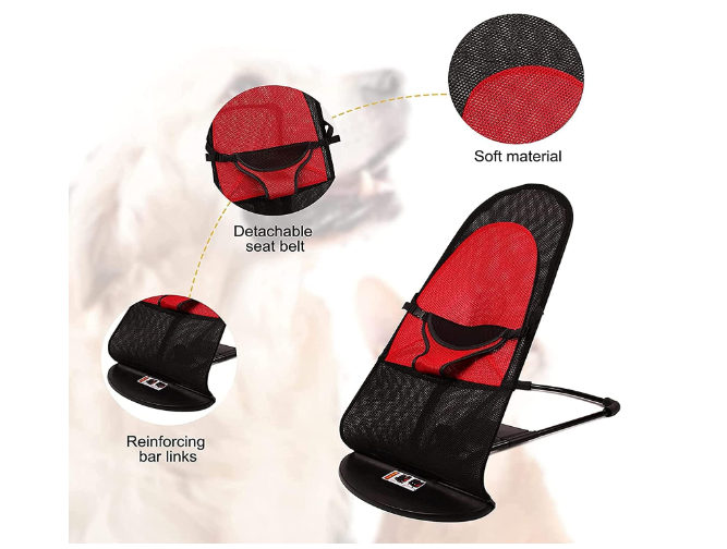 Silla Mecedora PetEase - Confort ajustable, plegable y transpirable para mascotas.