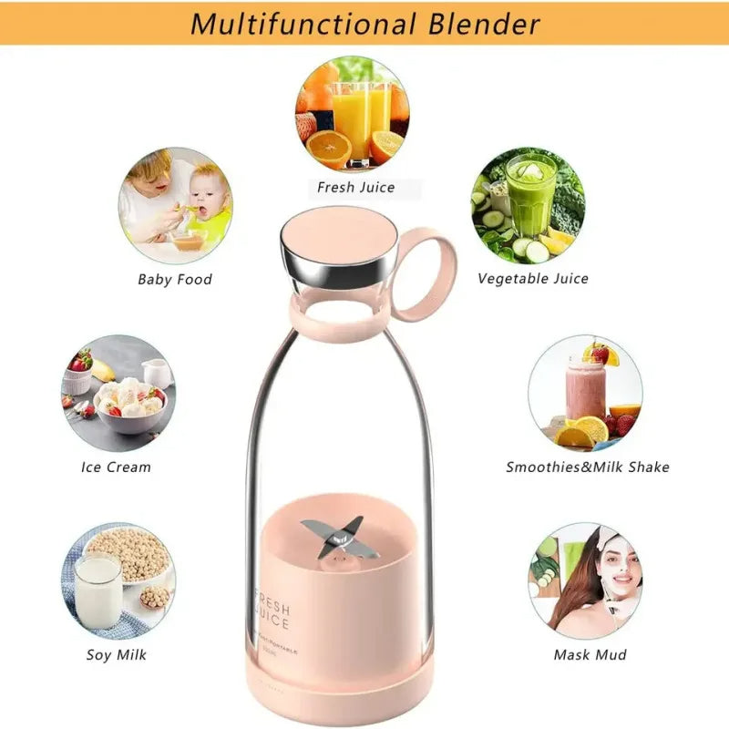 Licuadora Go Portátil - Única, Segura y Elegante. 420ML, Recargable, Ideal para Viajes y Ejercicio