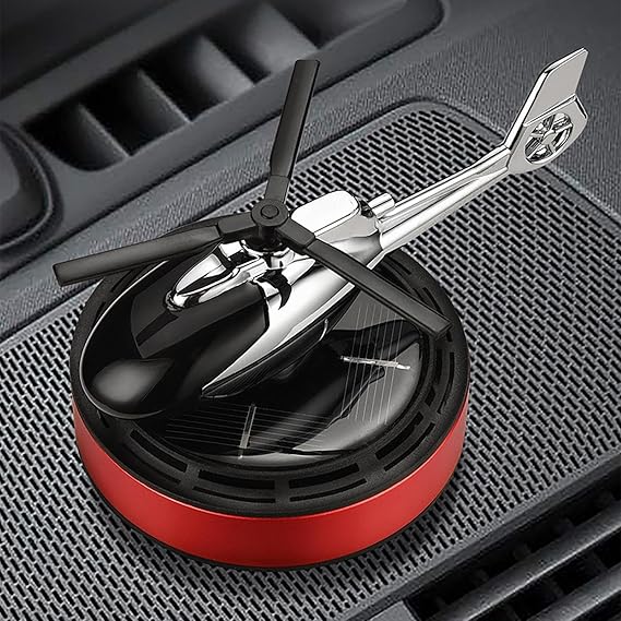 Solar Airplane Car Fragrance Diffuser - Difusor de fragancias para autos con energía solar en forma de Helicóptero