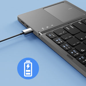 Teclado Bluetooth Plegable, Compacto, Táctil y Multi-dispositivo