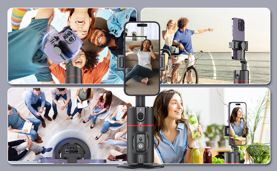 FocusFlow 360 - Tripode inteligente con seguimiento de 360° para contenido dinámico y atractivo.