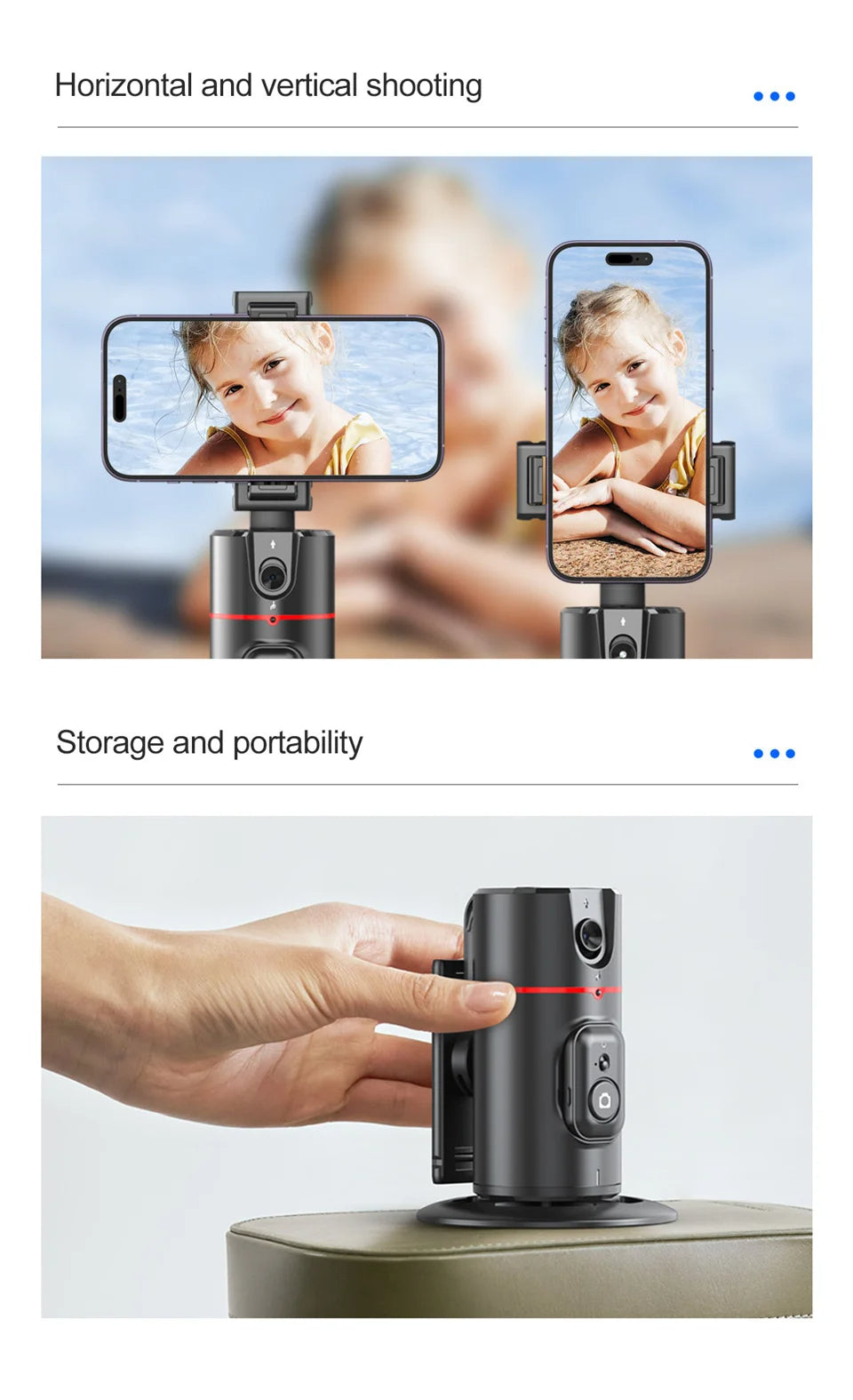 FocusFlow 360 - Tripode inteligente con seguimiento de 360° para contenido dinámico y atractivo.