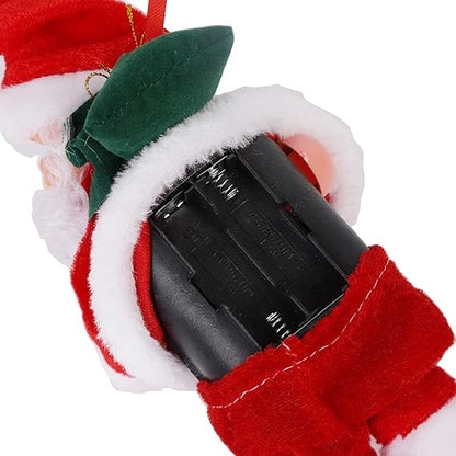 Papá Noel Trepador con Escalera Eléctrica y Música Navideña