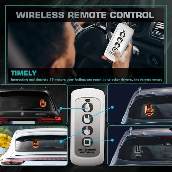 AutoMensaj – Luz LED Divertida con Control Remoto para el Carro  – Mensajes Divertidos al Volante