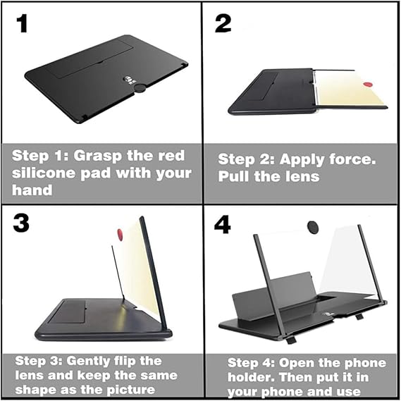 ScreenMax - Amplificador 3D HD Plegable de 12 Pulgadas para Todos los Smartphones