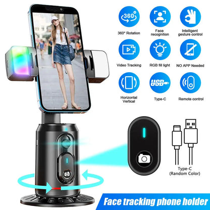 FocusFlow 360 - Tripode inteligente con seguimiento de 360° para contenido dinámico y atractivo.