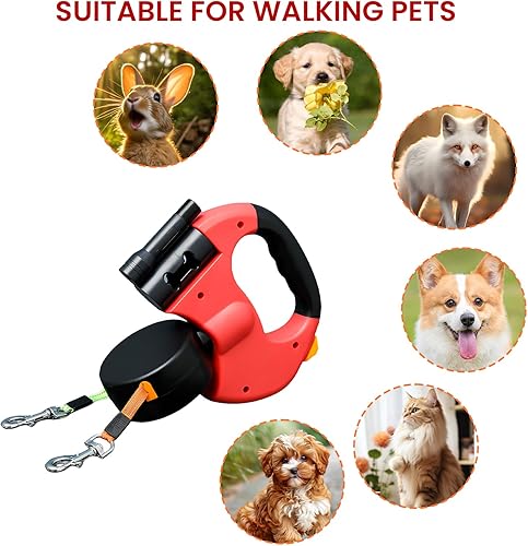 JUNGU PET — Correa Retráctil Doble 360° para 2 Perros sin Enredos