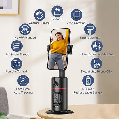 FocusFlow 360 - Tripode inteligente con seguimiento de 360° para contenido dinámico y atractivo.