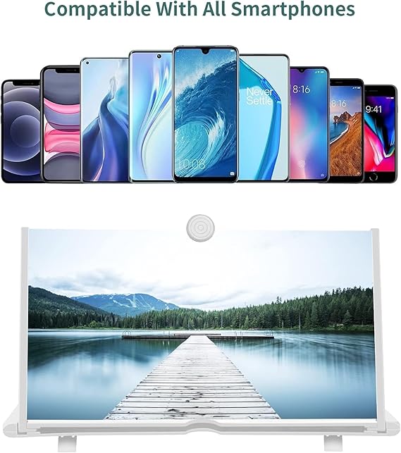 ScreenMax - Amplificador 3D HD Plegable de 12 Pulgadas para Todos los Smartphones