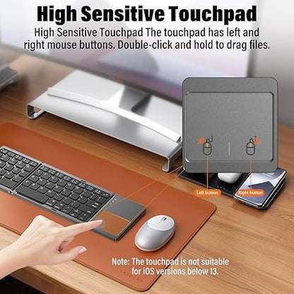 Teclado Bluetooth Plegable, Compacto, Táctil y Multi-dispositivo
