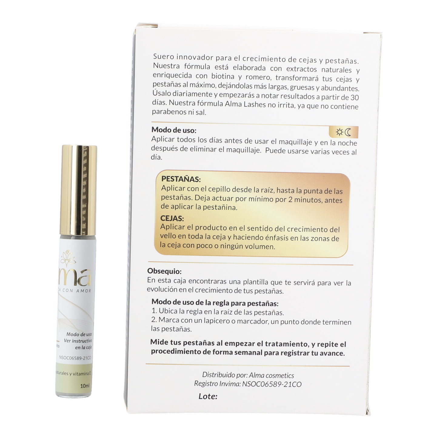 Alma Lashes,  Sérum con Biotina para Nutrición y Volumen