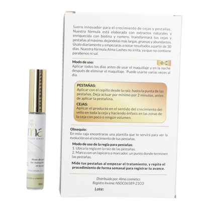 Alma Lashes,  Sérum con Biotina para Nutrición y Volumen