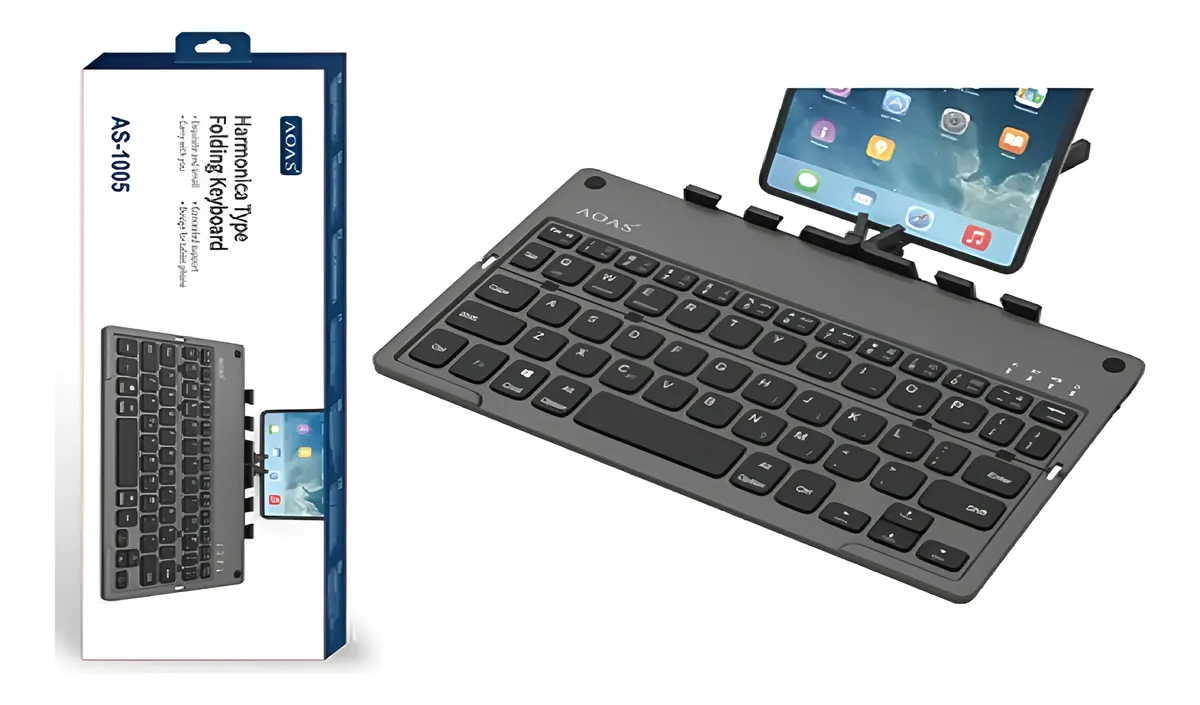 Teclado Bluetooth Plegable, Compacto, Táctil y Multi-dispositivo