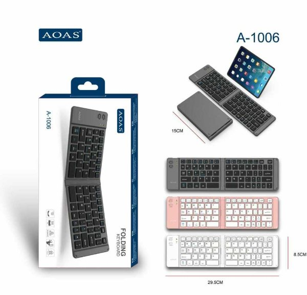 Teclado Bluetooth Plegable, Compacto, Táctil y Multi-dispositivo