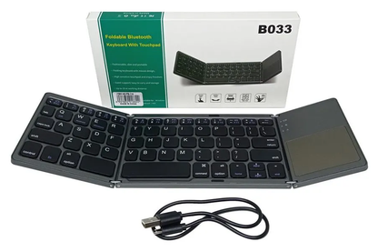 Teclado Bluetooth Plegable, Compacto, Táctil y Multi-dispositivo