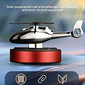 Solar Airplane Car Fragrance Diffuser - Difusor de fragancias para autos con energía solar en forma de Helicóptero