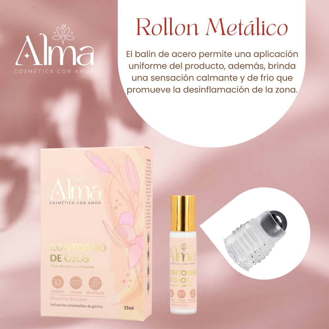 Emulsión  para el contorno de ojos con Colageno y Elastina - Revitaliza y reafirma el contorno de ojos, combatiendo bolsas y ojeras.