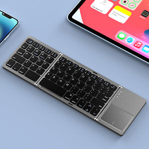 Teclado Bluetooth Plegable, Compacto, Táctil y Multi-dispositivo