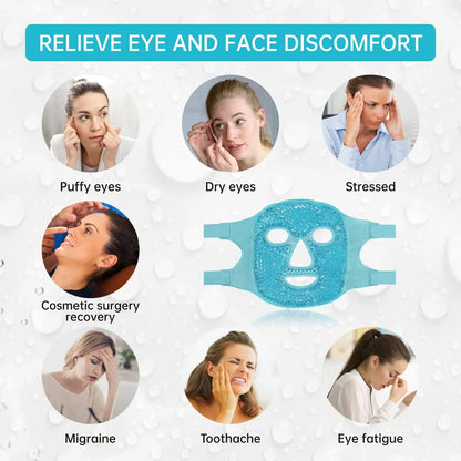 Máscara SilkEase - Alivio rápido de ojeras, hinchazón y estrés con gel frío/calor.