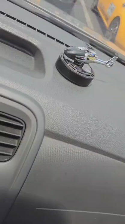 Solar Airplane Car Fragrance Diffuser - Difusor de fragancias para autos con energía solar en forma de Helicóptero