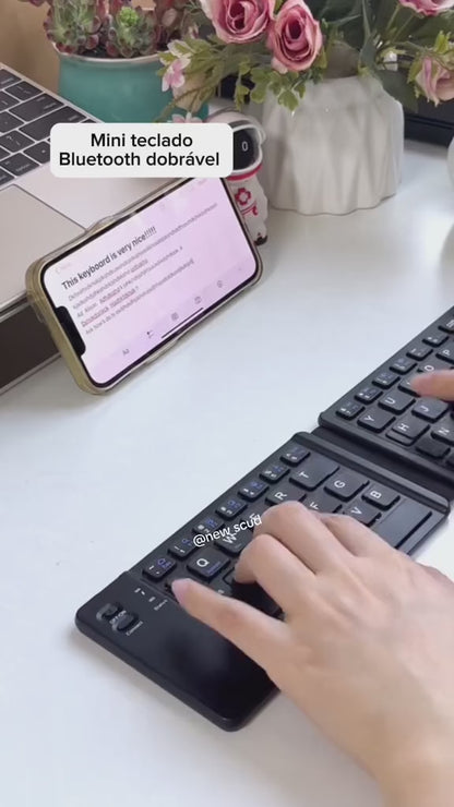 Teclado Bluetooth Plegable, Compacto, Táctil y Multi-dispositivo